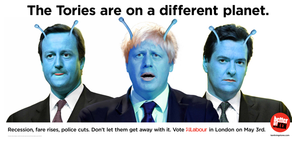 Boris Johnson with his Conservative Party colleagues David Cameron and Geroge Osborne